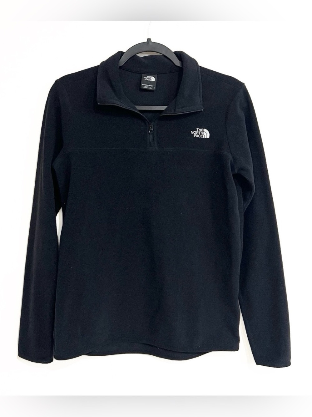 The North Face Cedar Trail Grid Fleece Quarter Zip Black Women Size Small